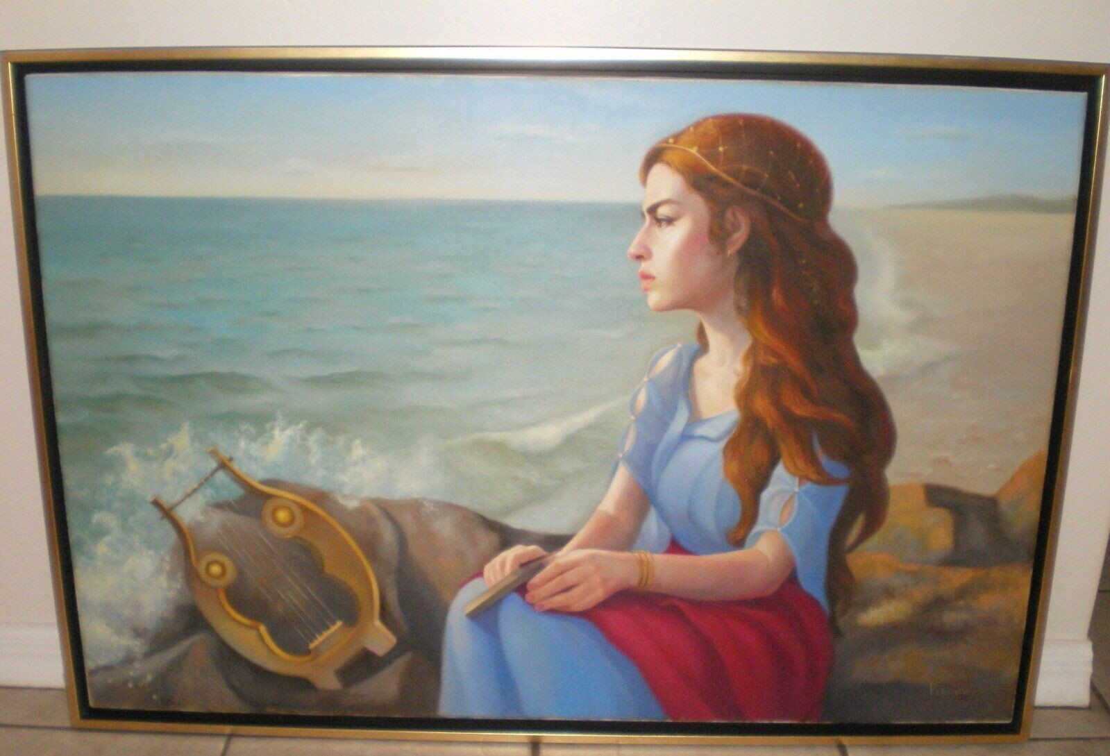 Veronica Winters Russian Naples Florida Artist Girl Sitting by Ocean Sea Coastal
