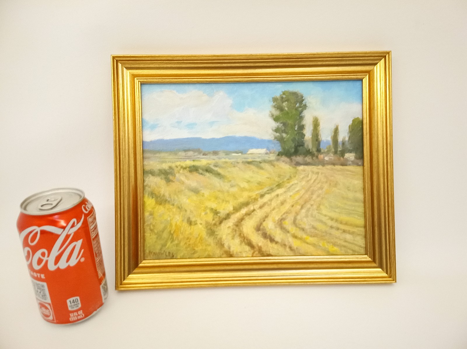 Nancy Knowles original oil painting landscape pastoral Woodland Bottoms framed