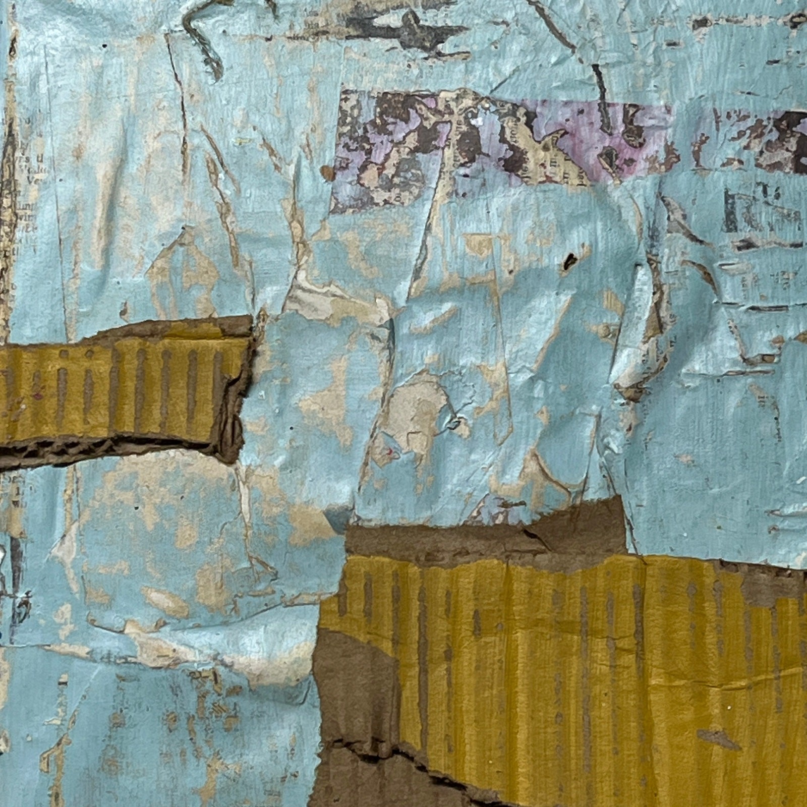 Original Mixed Media Modern Art Collage Painting on Canvas 12×16 «Embox»