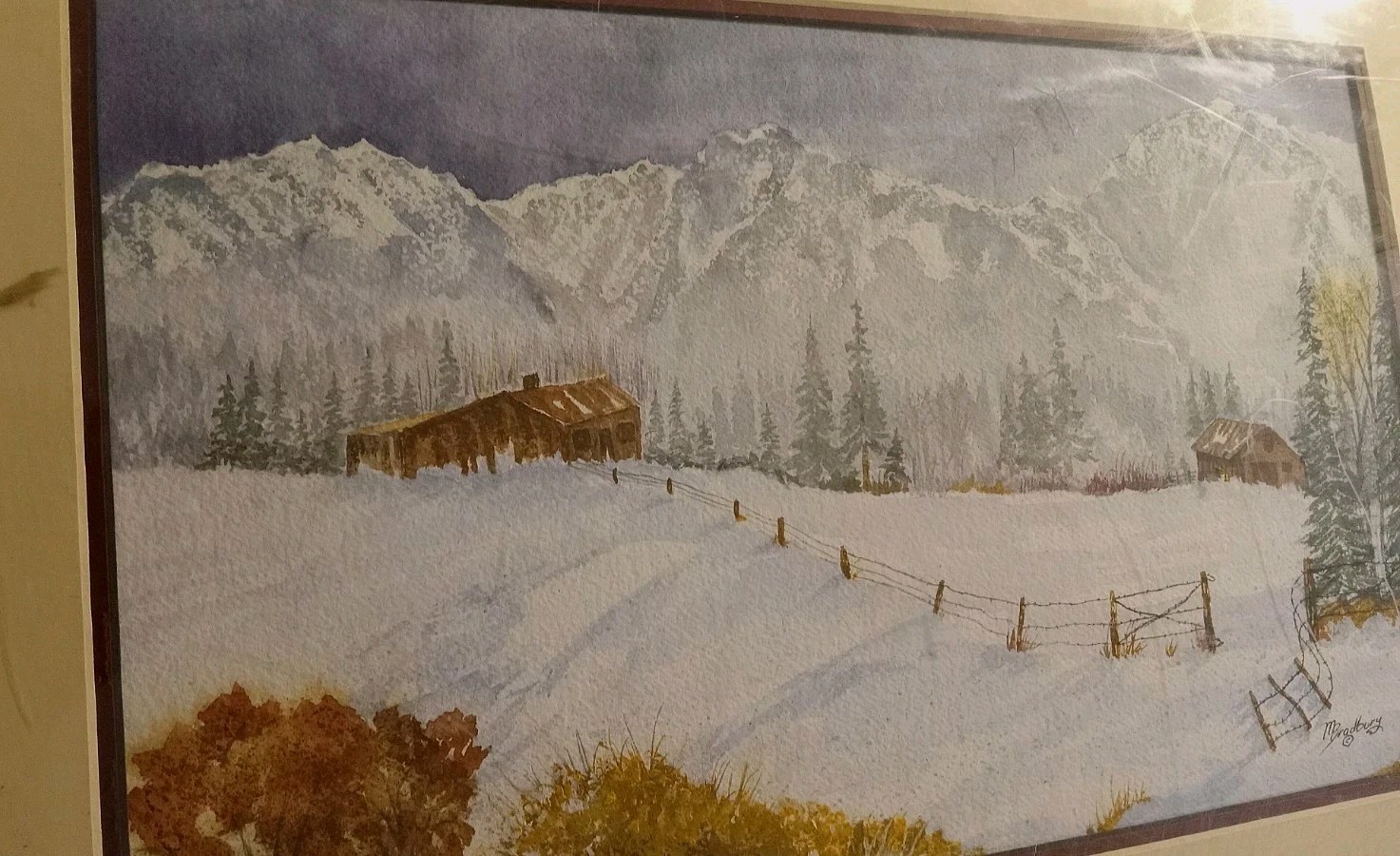 M.Bradbury Original “someone Left The Gate Open” Water Color Painting Signed