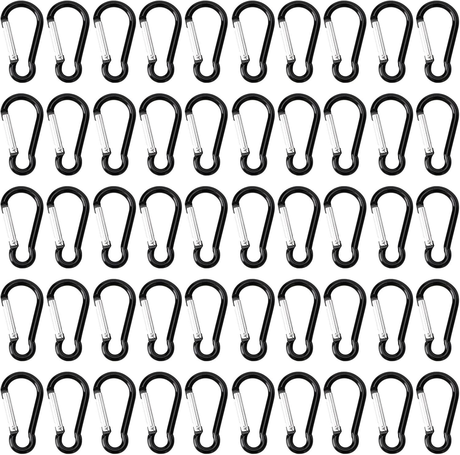 50Pcs Spring Snap Hook Aluminum Carabiner Buckle Pack Mini Keychain Clip Lightw