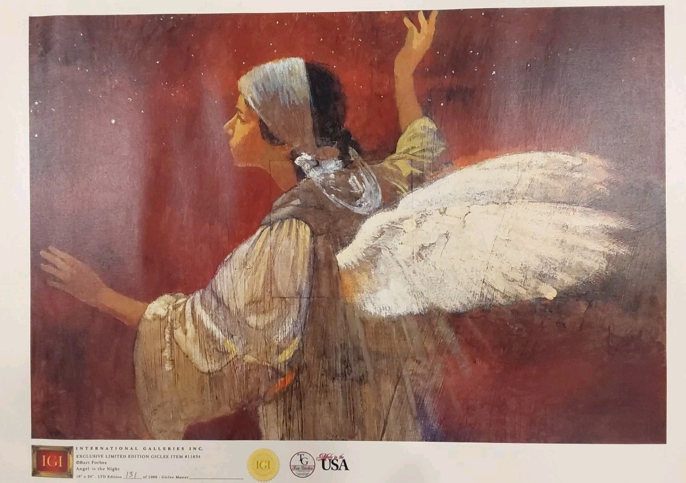 BART FORBES LE Giclee Angel In The Night 116/1000 COA IGI