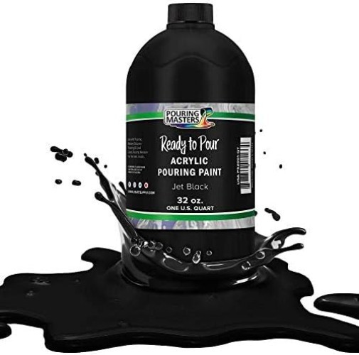 Ready-to-Pour 32 oz Jet Black Acrylic Paint for Fluid Art – Professional Quality