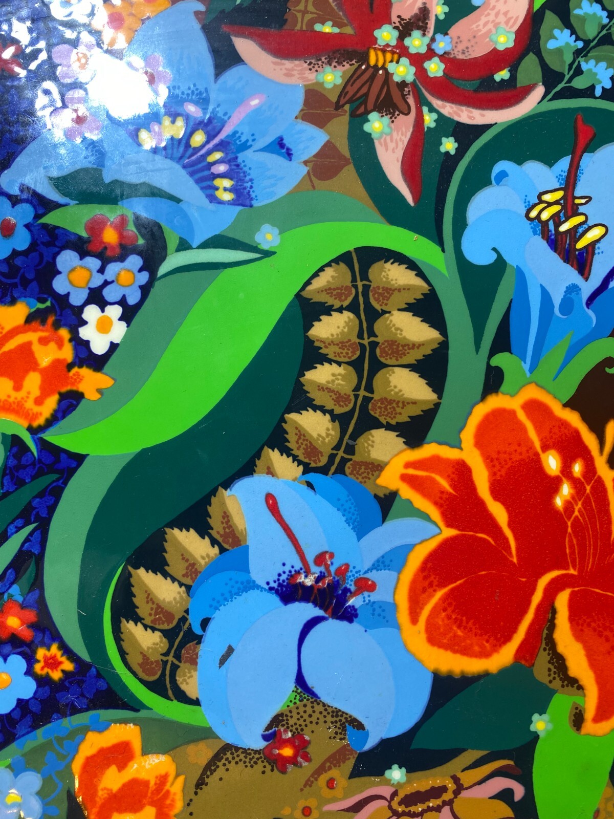 Stunning Noel Spangler «Flower Forms II, A Country Gathering» Enamel On Aluminum