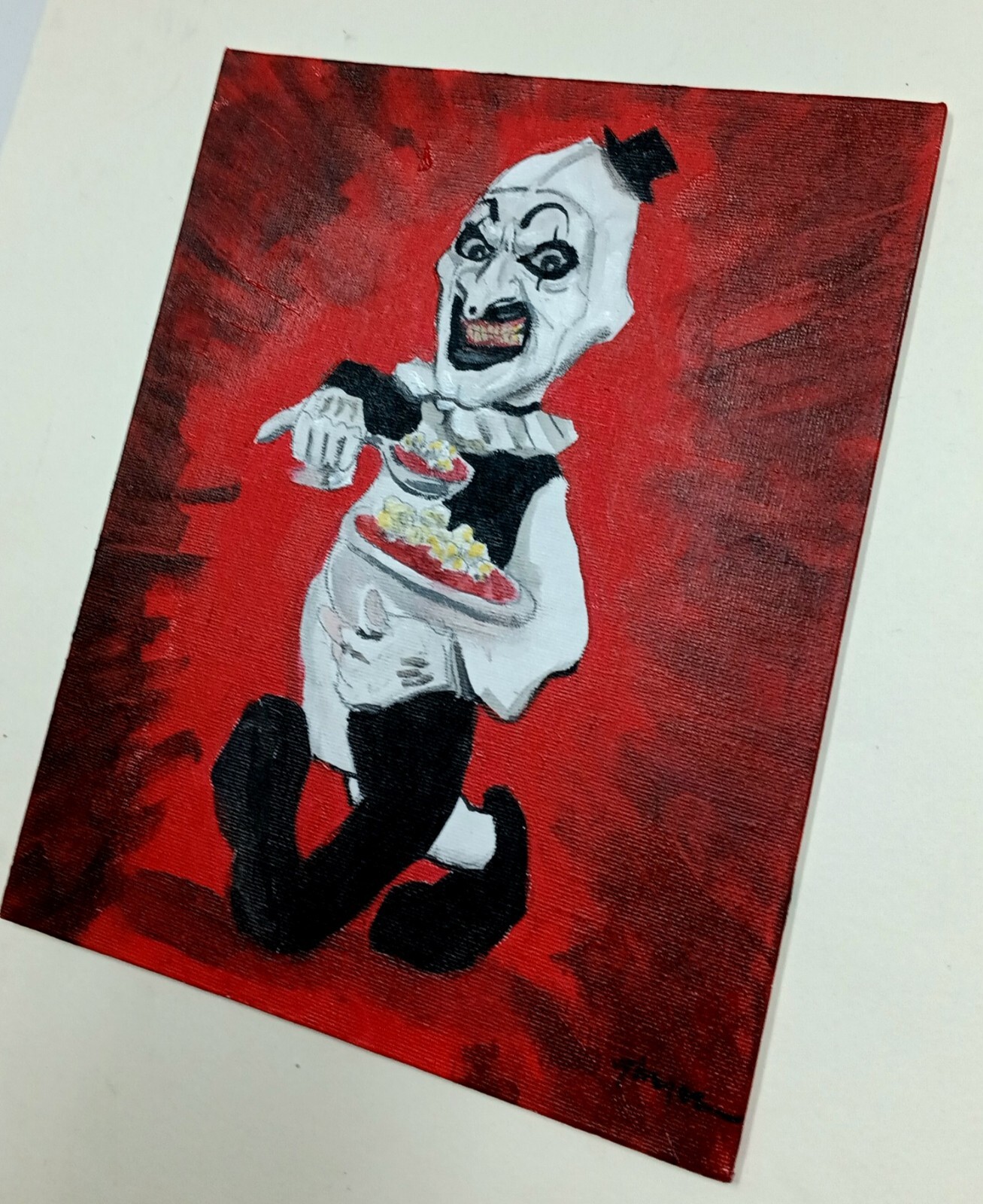 Original Art The Clown Art Crispies Horror Painting Thayer Art OOAK Terrifier