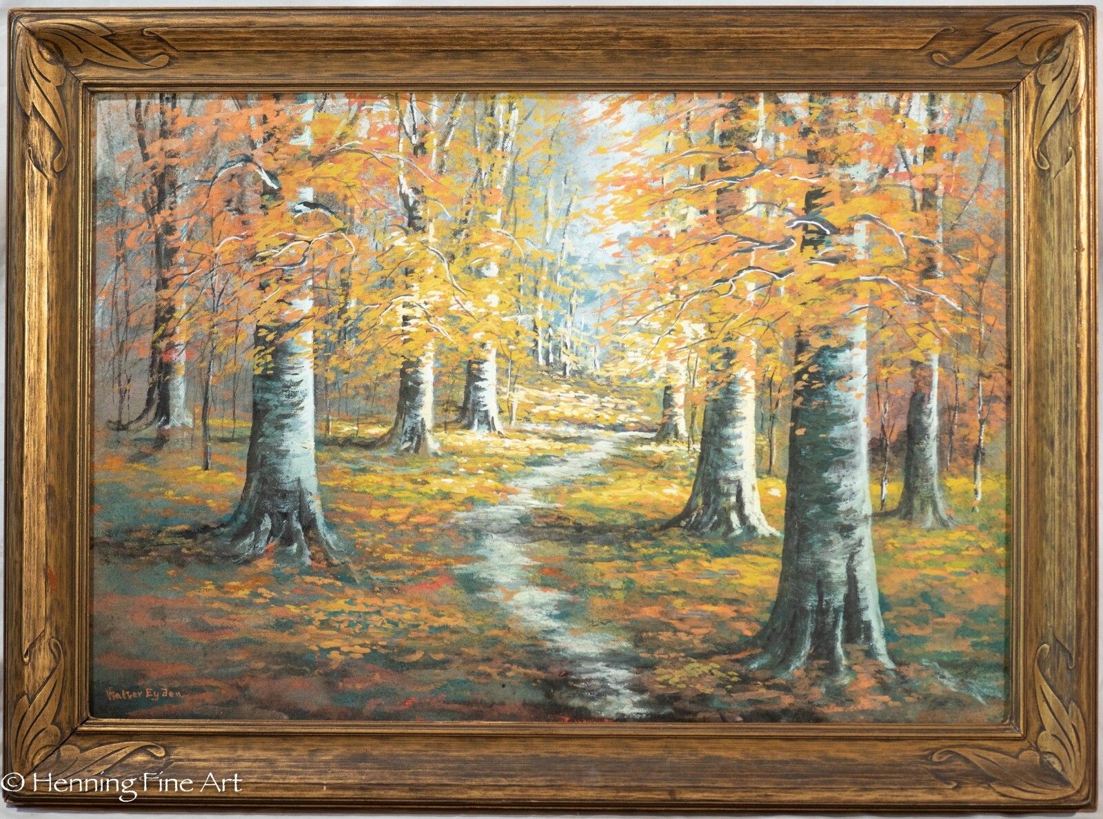 Stunning American Autumn Wooded Landscape by Indiana Artist Walter Eyden, FINE!
