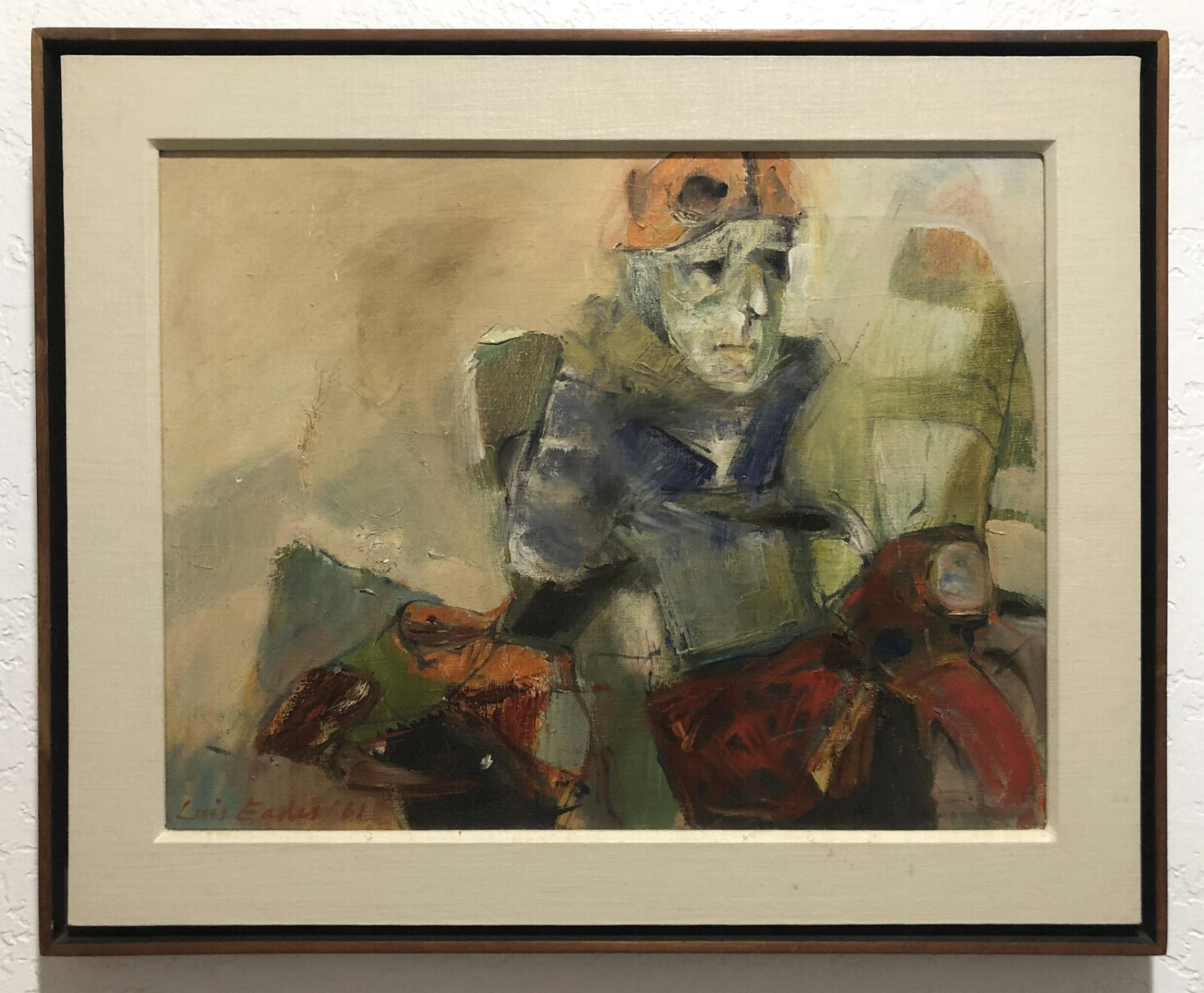 ABSTRACT OIL Signed ~ EXHIBITED 1961 NEW YORK GALLERY ~ dated MID-CENTURY MODERN