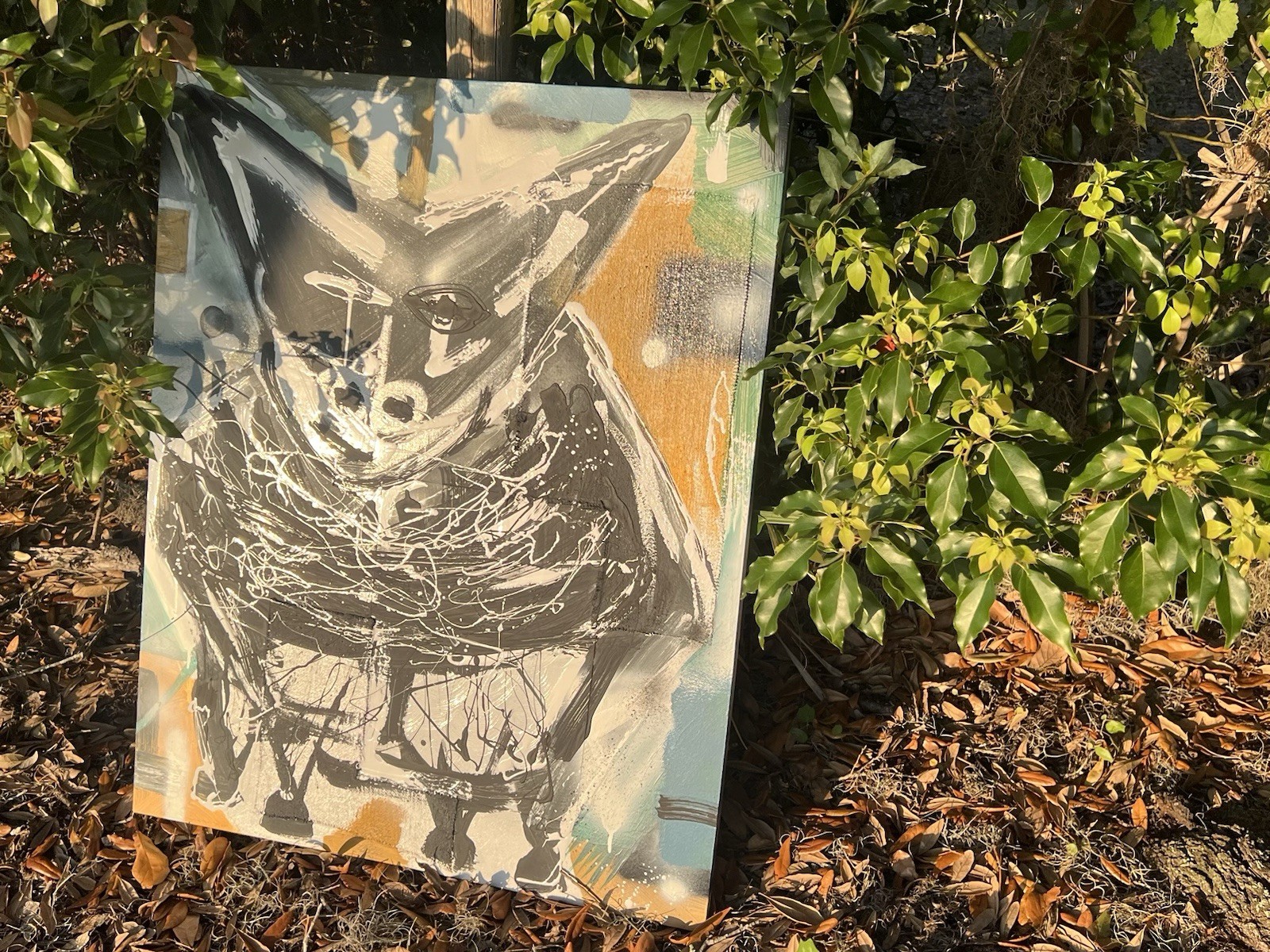 Acrylic On Canvas with Texture of Abstract Bull One of A Kind Original Painting