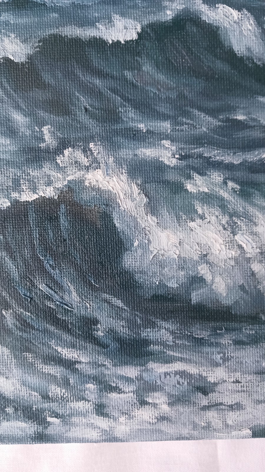 ORIGINAL Oil Painting Impressionism Moody Ocean Waves Nocturne Boat 8″x10″