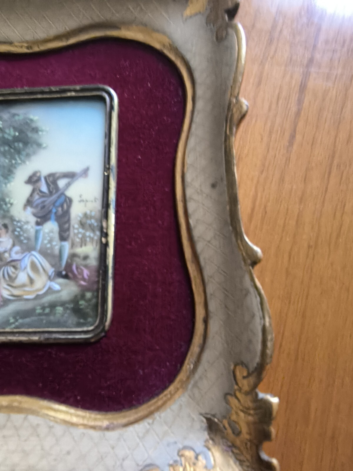 Painted Miniature ‘The Music Lesson After Nicolas Lancret’ Signed Esprit