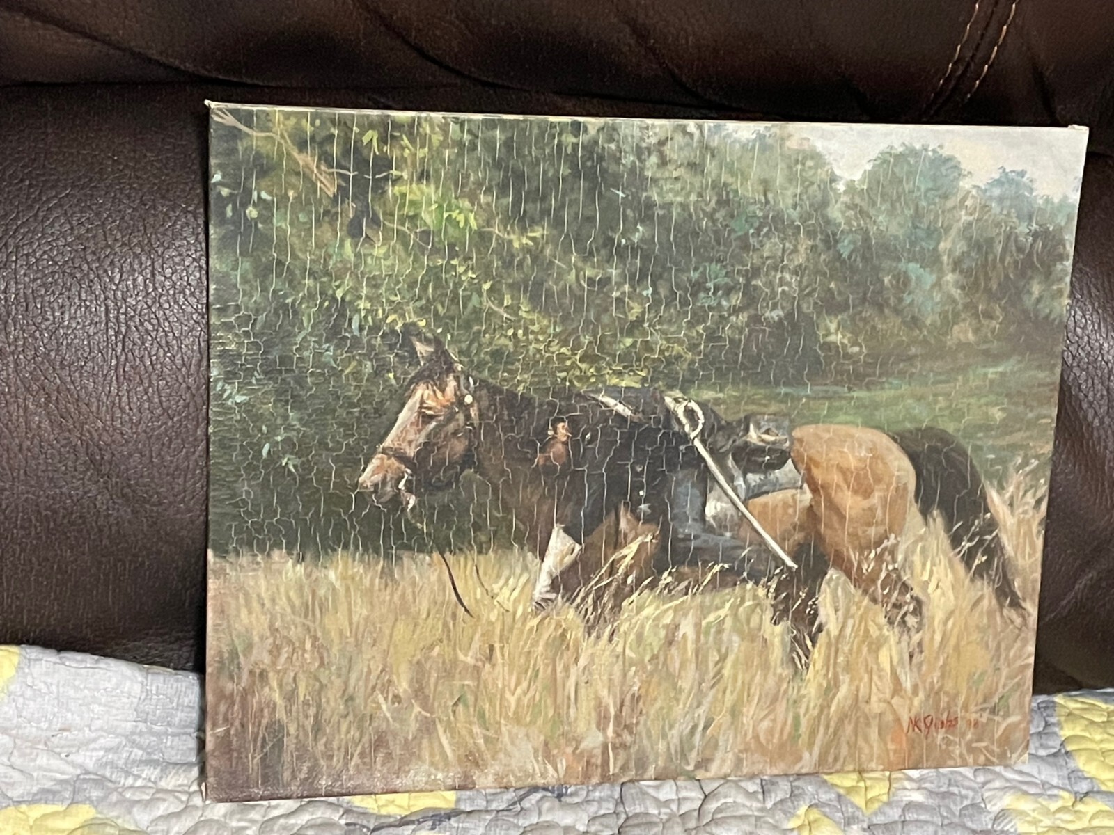 Vintage NATHANIEL GIBBS Cavalry Rider Maryland Artist