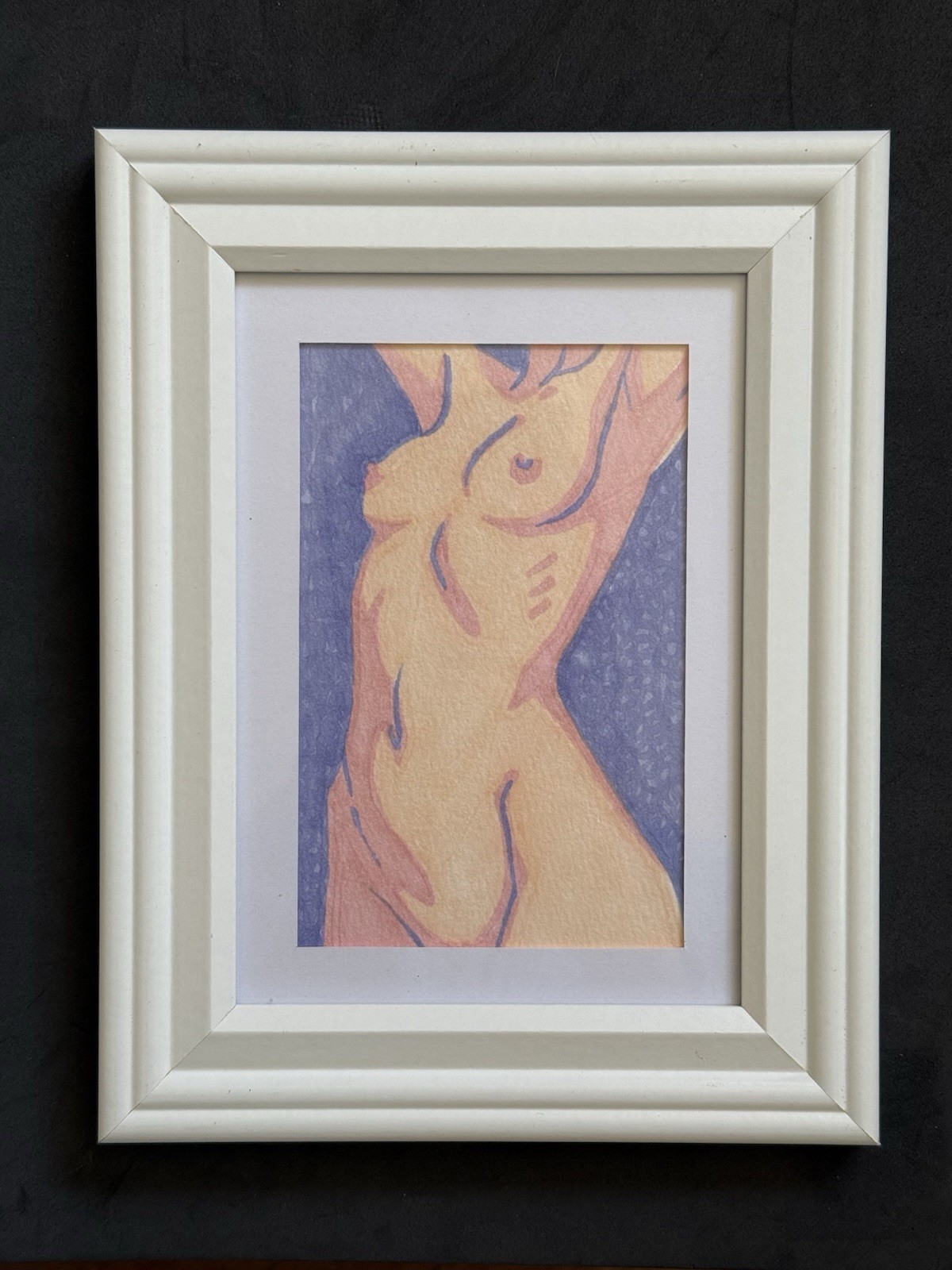Original Framed Female Form Painting Divine Feminine Body Positive Pink Wall Art