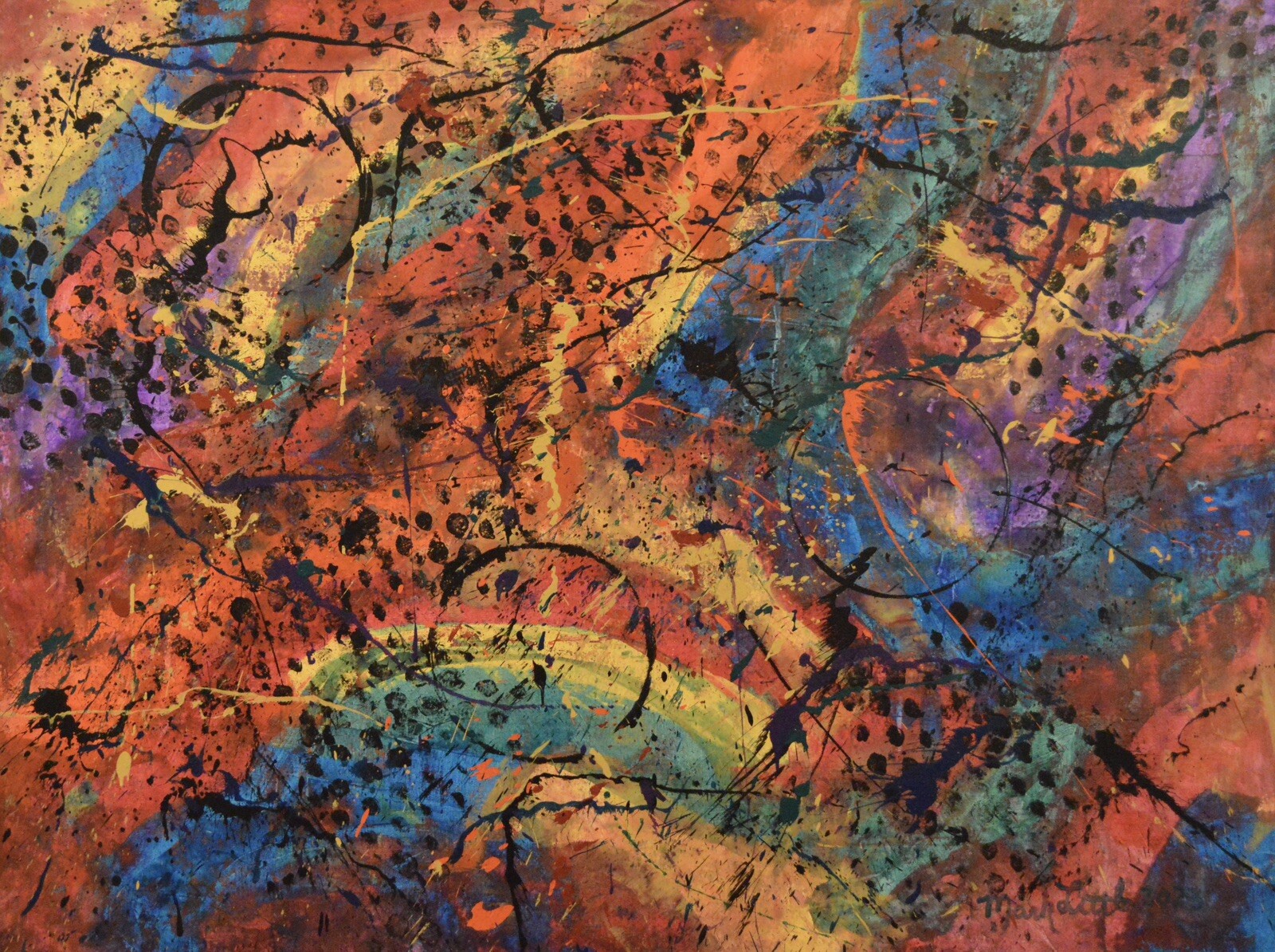 Jackson Pollock style￼ Profession￼al Painting 81” X 62”(6ft 9in)Abstract Modern