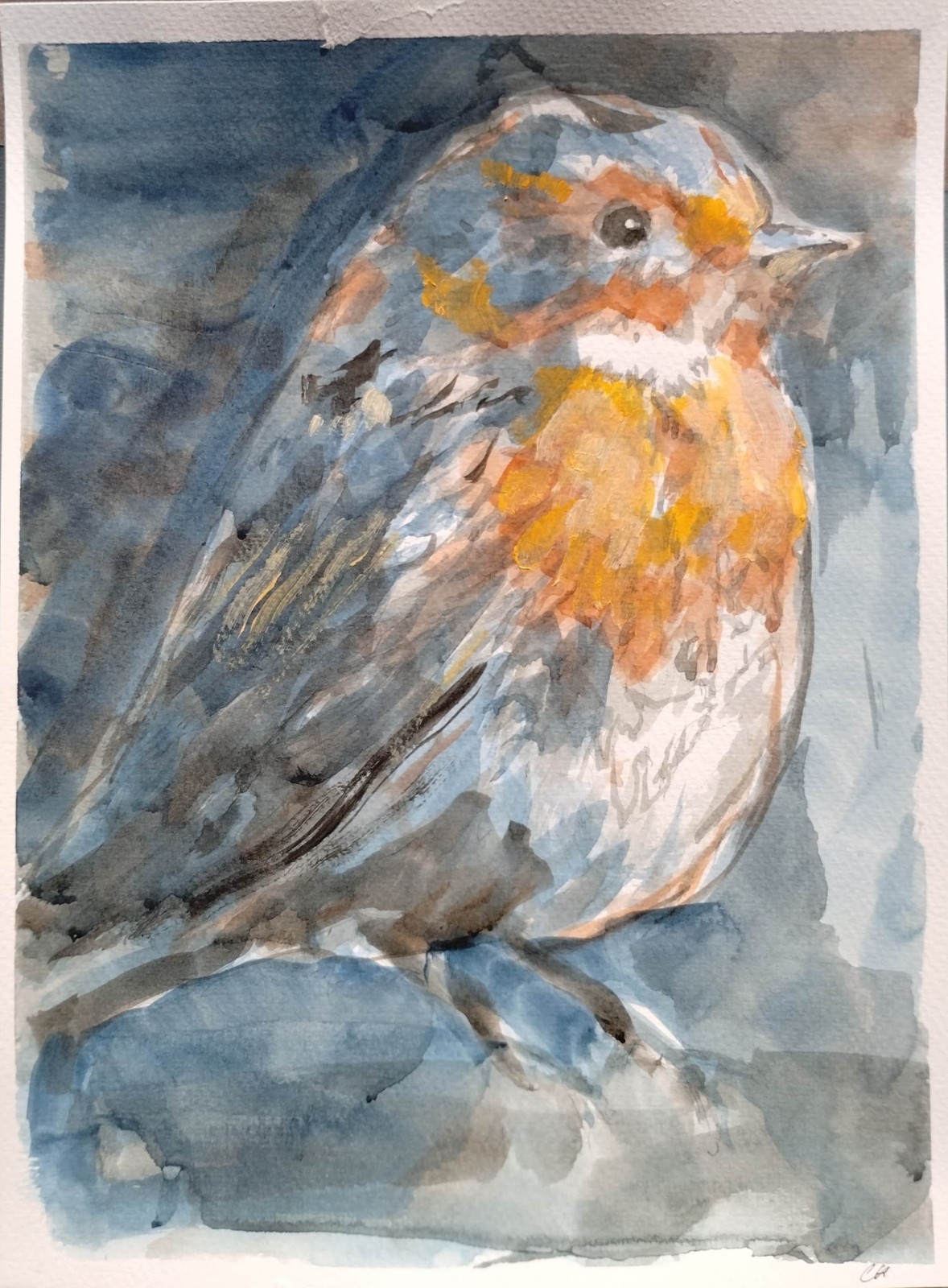 Original Bird 11×14 Painting Acrylic Paper Wall Art Living Room Home Decor