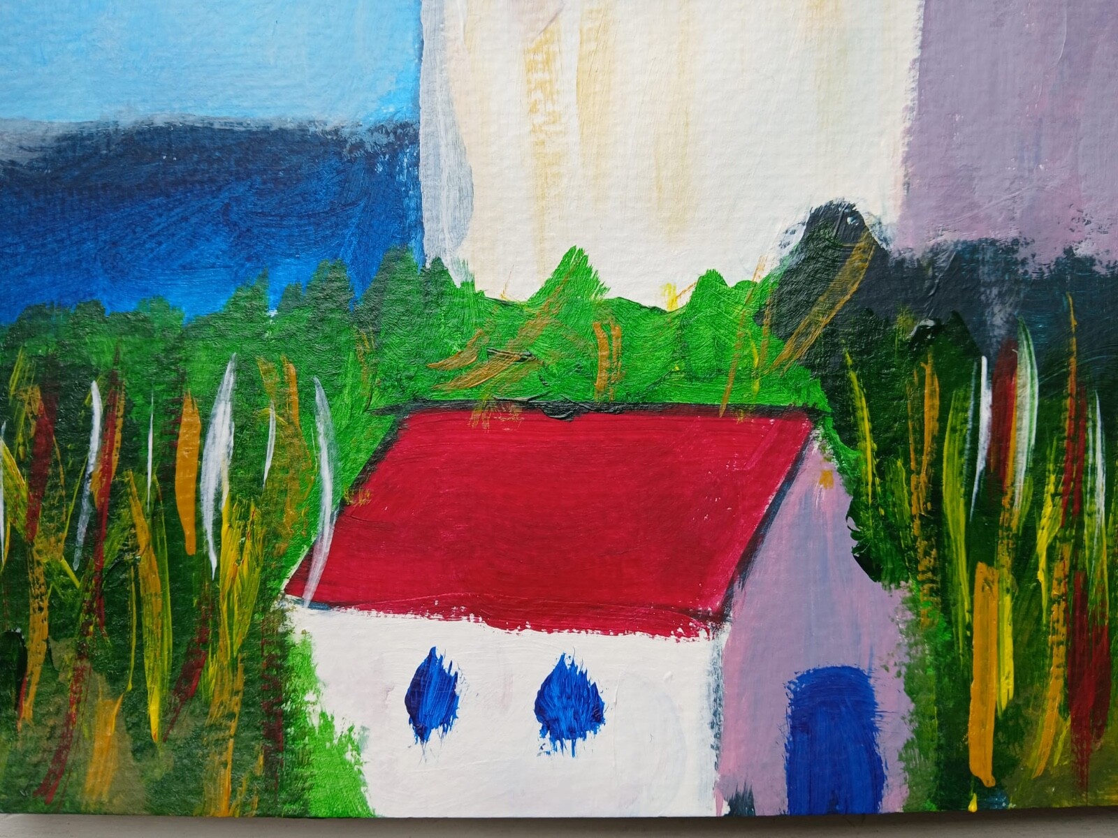 Impressionism Garden House 11×14 Handmade Signed Colorful Art Painting