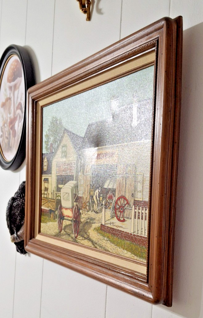 H Hargrove Oil Painting WHEELWRIGHT Signed COA & Appraisal Framed 19.5″ x 15.5″