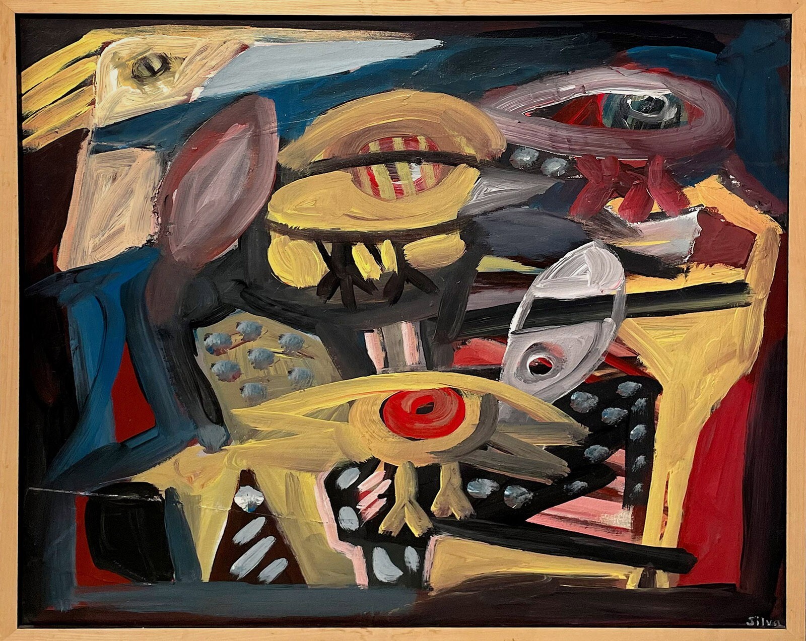 Richard Silva Abstract Oil Painting Fresno California Modern Art Birds Eye View