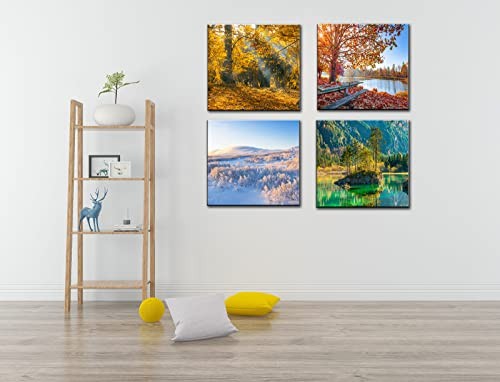 Landscape Canvas Wall Art Decor – Spring Summer 12x12inches*4pcs Four Seasons