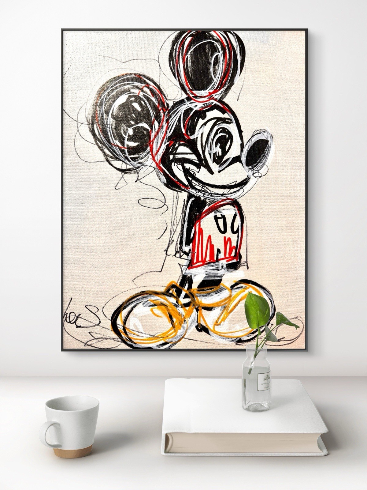 SAMATOWIC Original Abstract Mickey 11×14 Handmade Signed Fun Kids Room Art 276