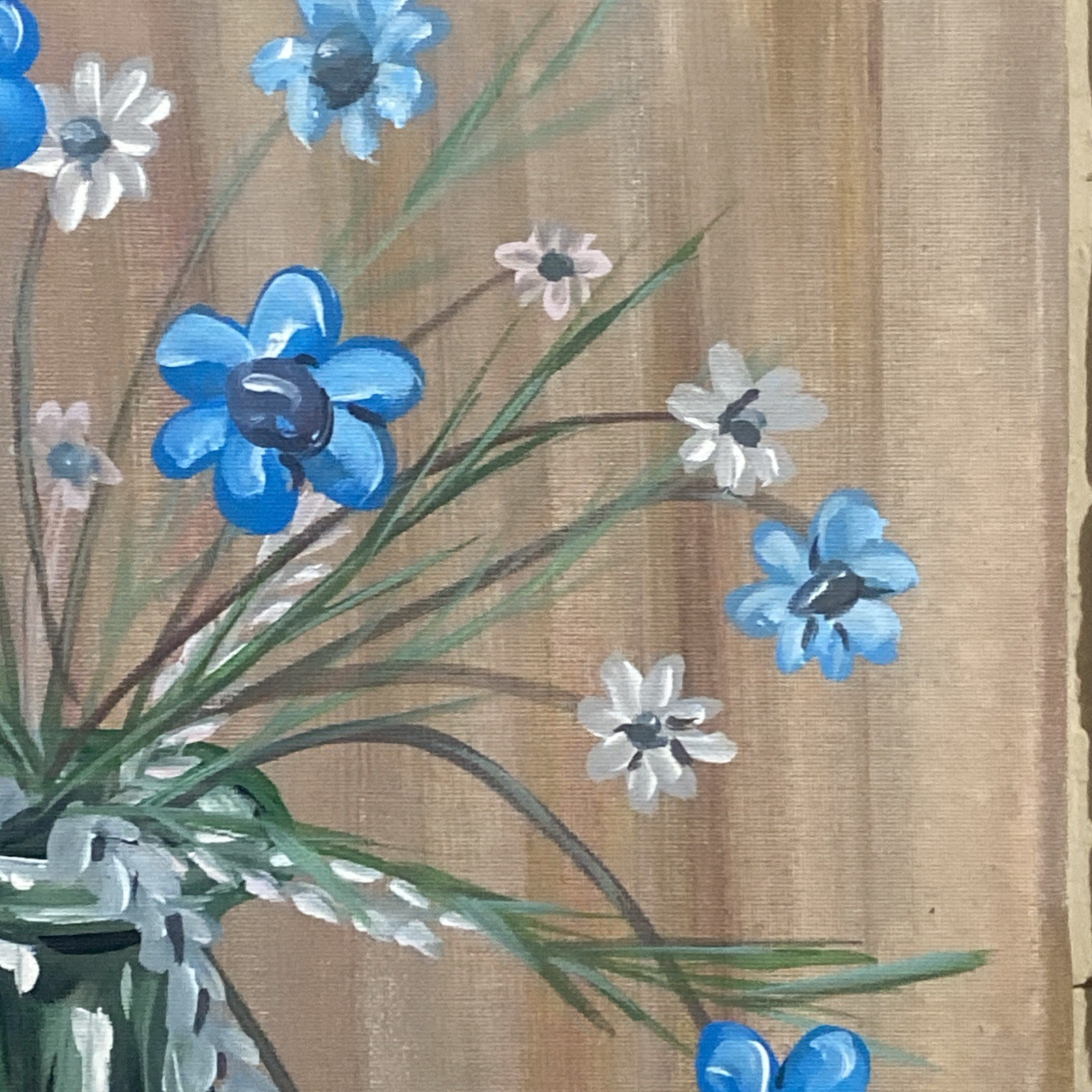 Original Acrylic Painting on canvas 16”x 20” 2026 » Flower White Blue