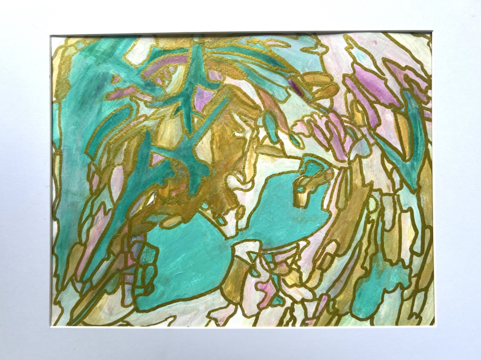 Painting Abstract Original Acrylic Matted 11×14 Modern Colorful Art Jimarieart