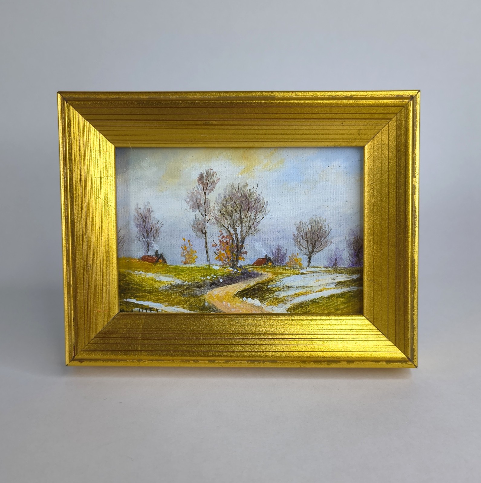 Original Landscape of Autumn on a Farm