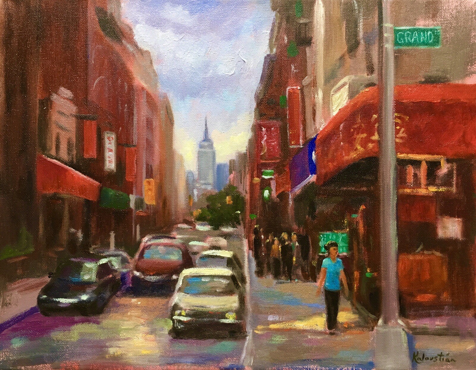 NYC Empire State Building Cityscene Oil Painting Impressionist Kaloustian Art