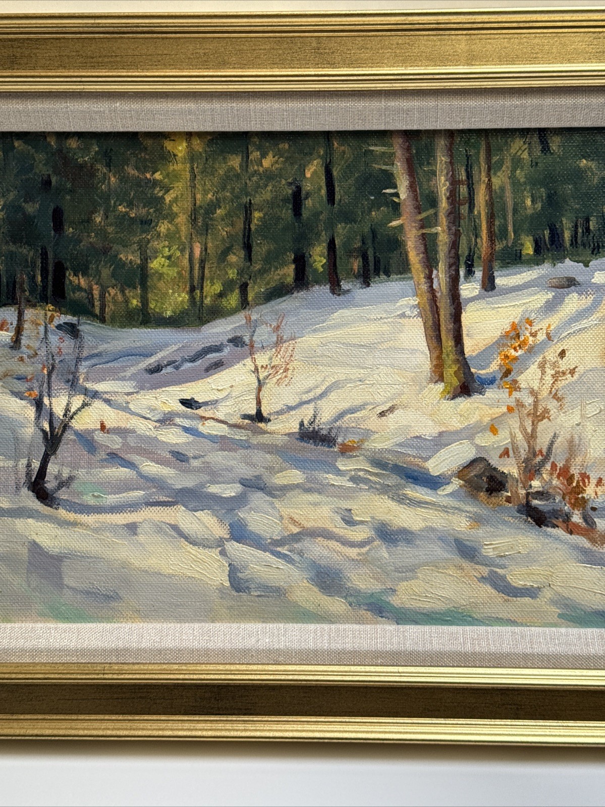 ANTIQUE AMERICAN IMPRESSIONIST PAINTING NEW YORK ERNEST HUBBARD Landscape 1930’s