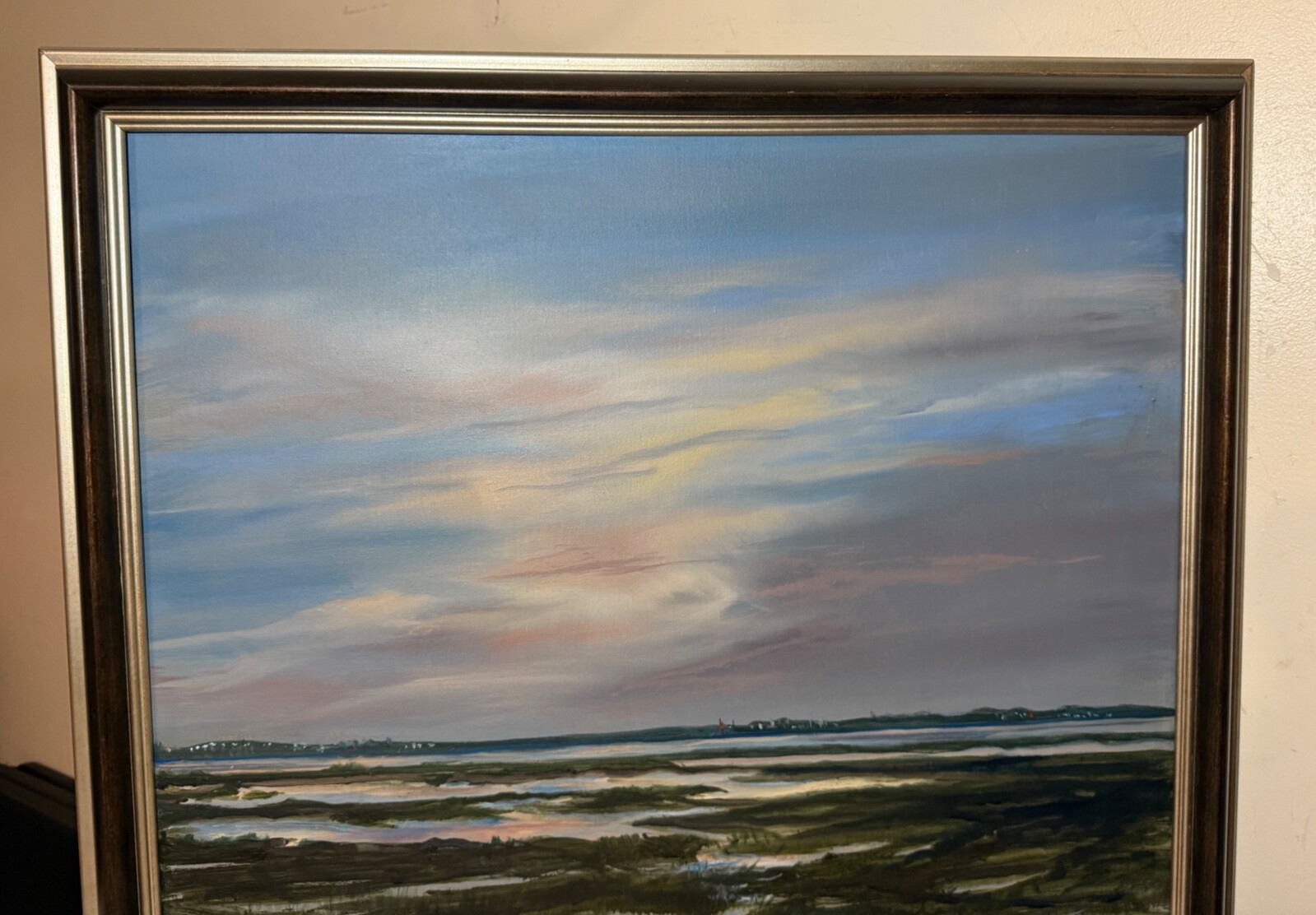 Large Original Louise Ramsay Jersey Marsh oil painting sea landscape on canvas