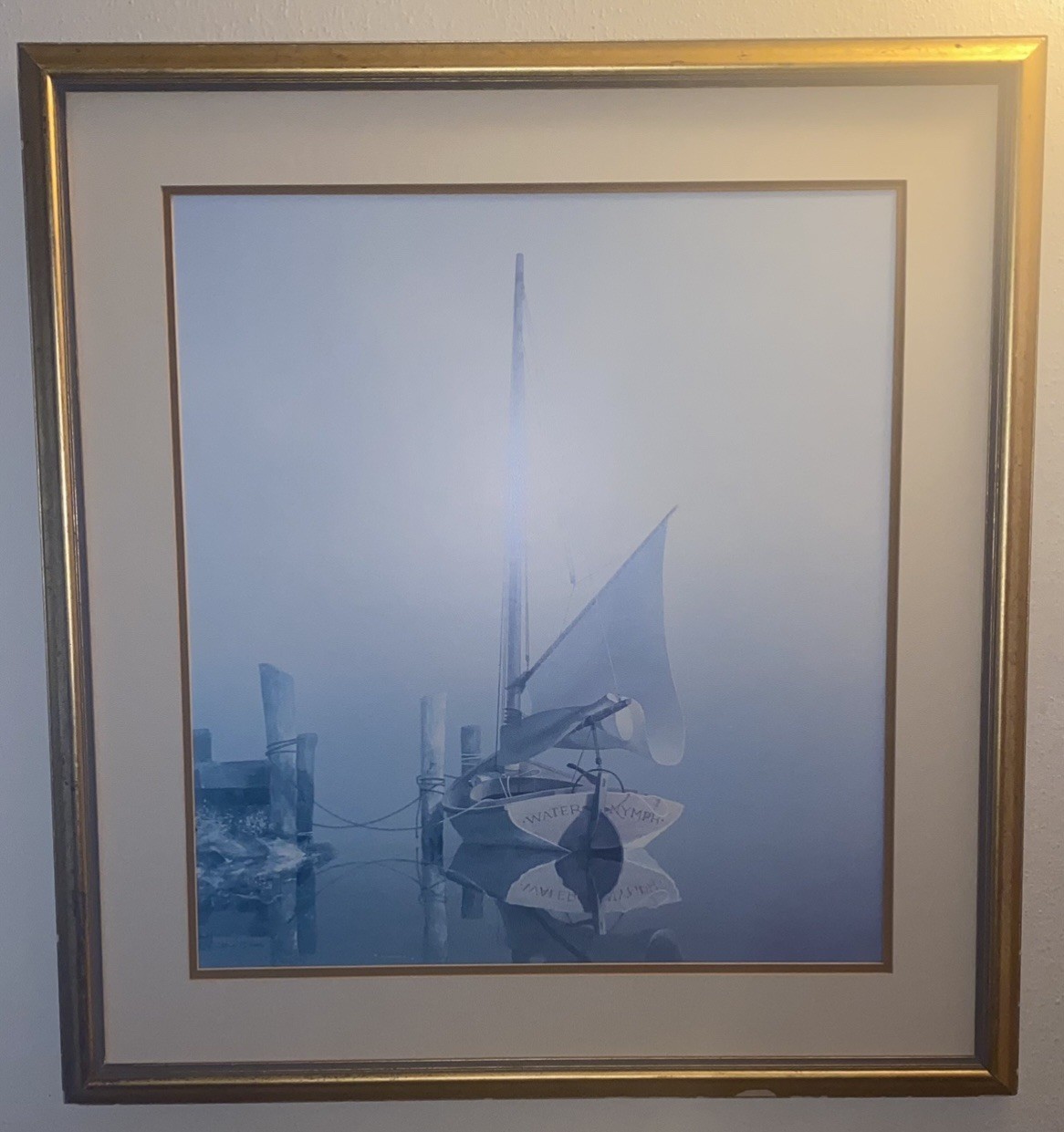 Vern Broe Vernon Painting Water Nymph Sailboat Signed **NO GLASS**