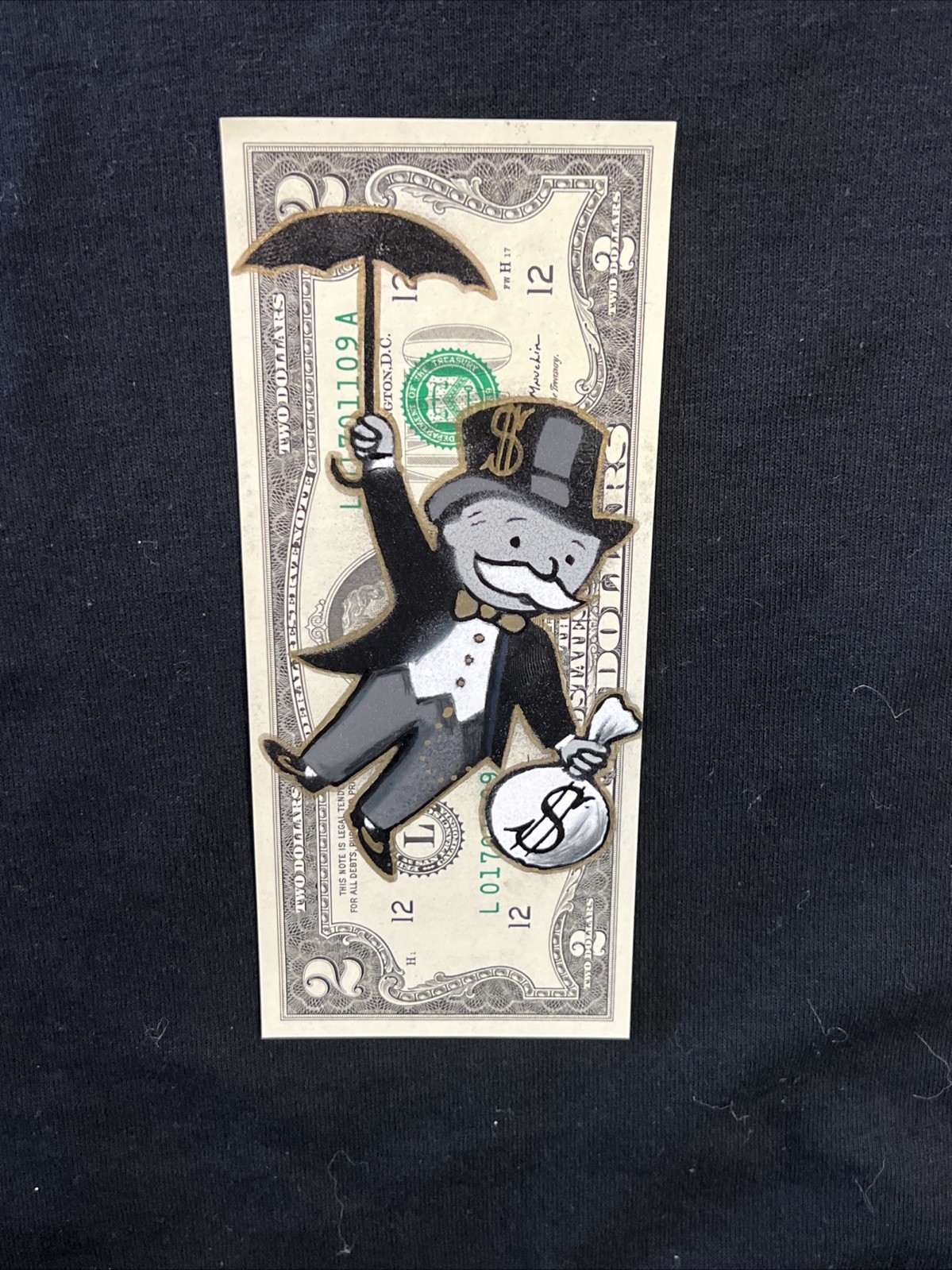 Monopoly Man Money Storm 2 Dollar bill painting Graffiti Art Street Art