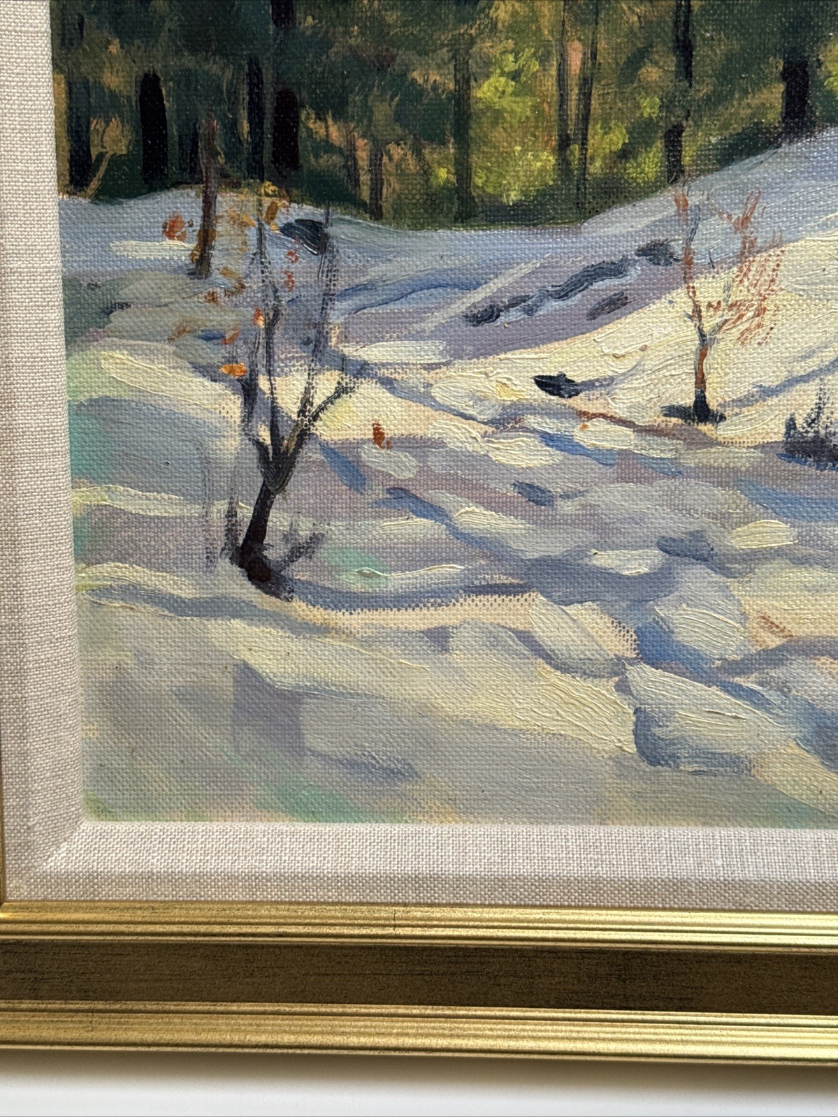 ANTIQUE AMERICAN IMPRESSIONIST PAINTING NEW YORK ERNEST HUBBARD Landscape 1930’s