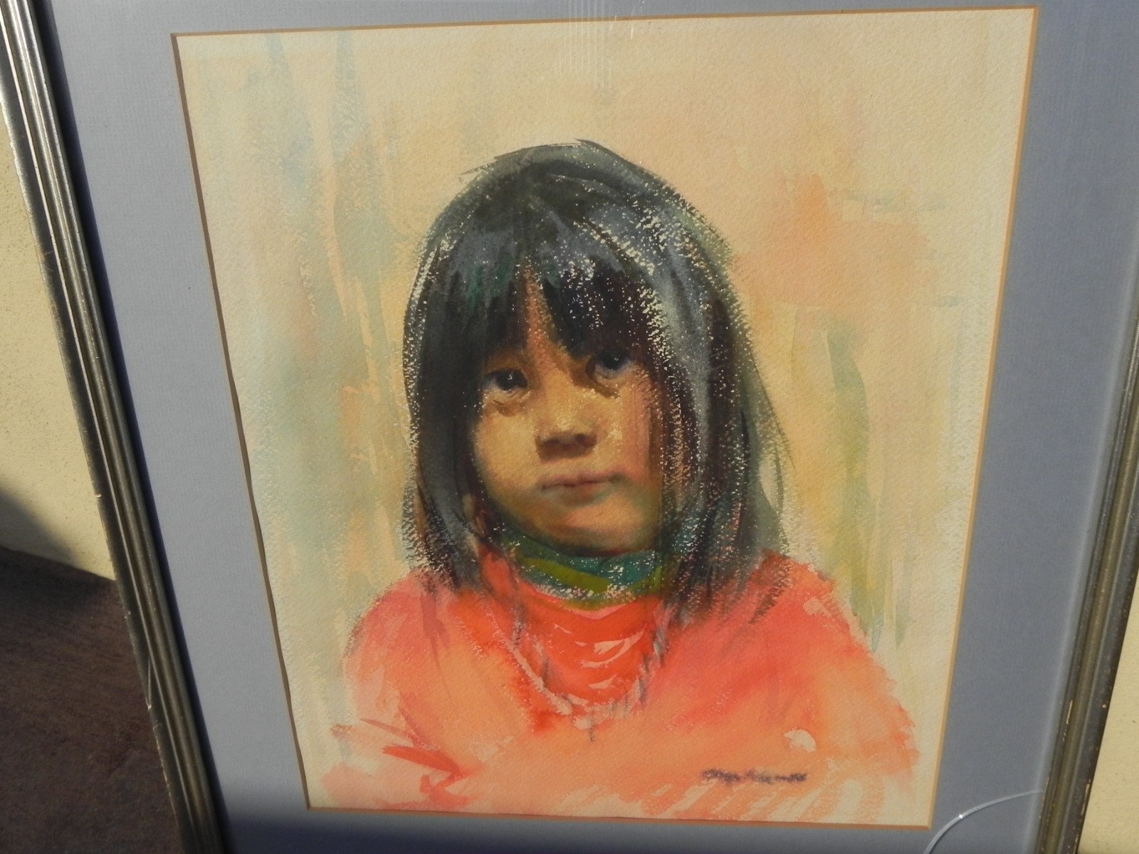 Native American girl watercolor painting by Eunice L. Martchenko 1919-1985