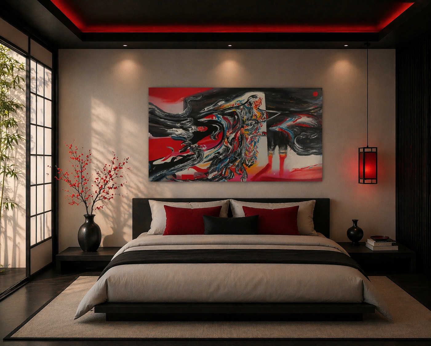 Floating Man Abstract Art – Unique Painting SALE on Italian Canvas