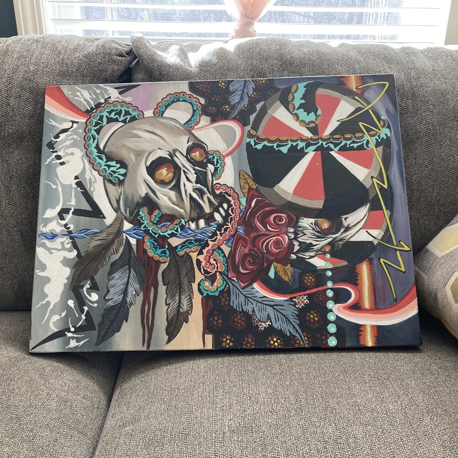 Maxx Feist “Shedding Light” Streched Canvas Painting Goth 2017 24” X 18”
