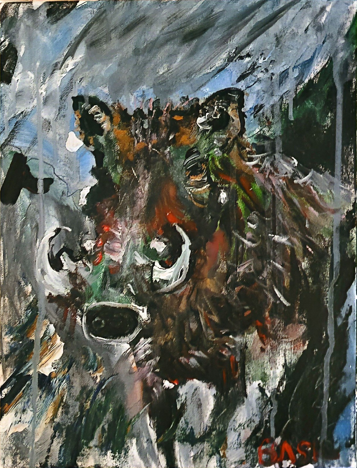 Warthog Unique Abstract Expressionism Wall Art Canvas Board 11×14