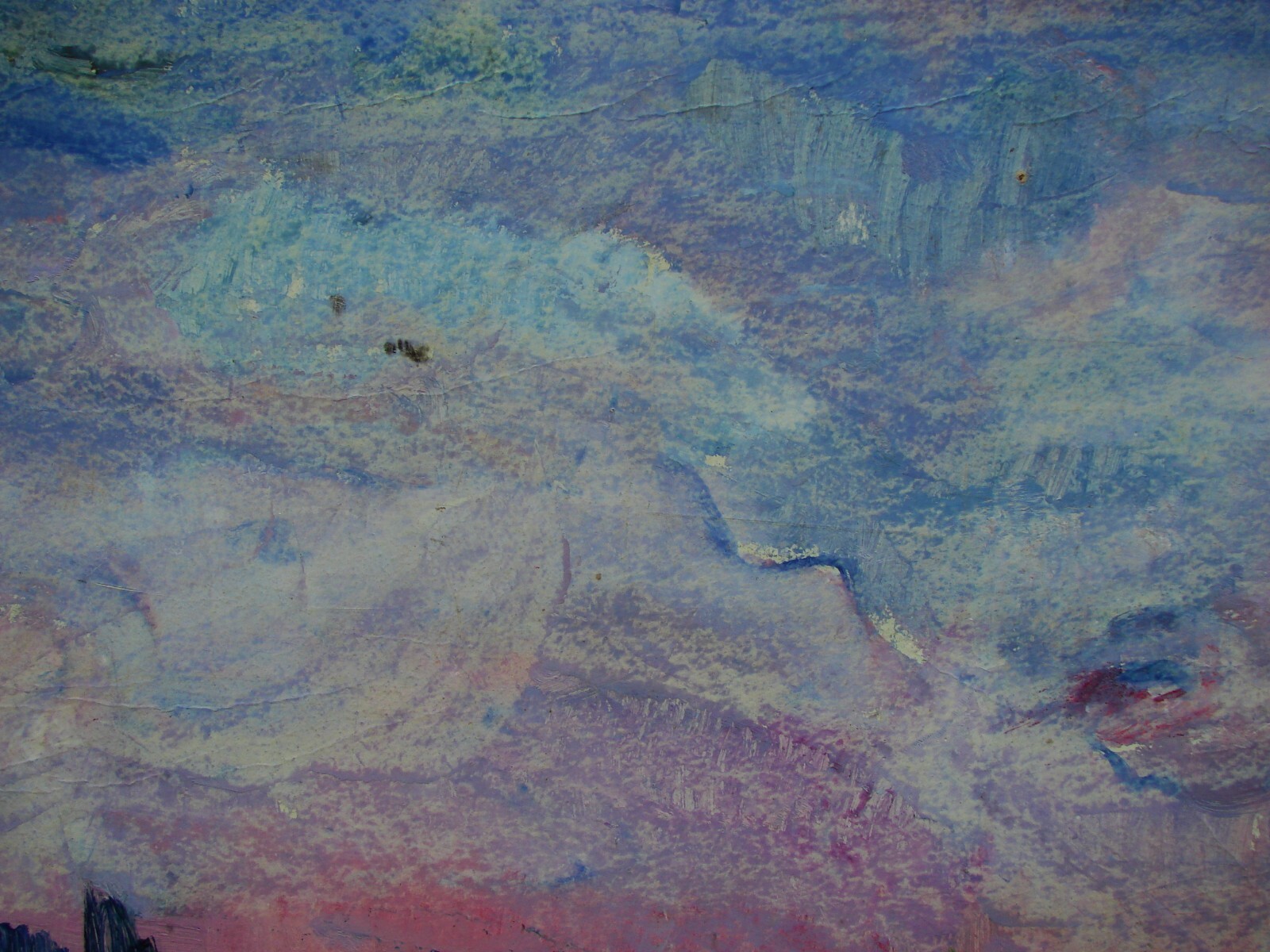 Ukrainian Soviet Oil Painting Landscape postimpressionism panorama rising sun