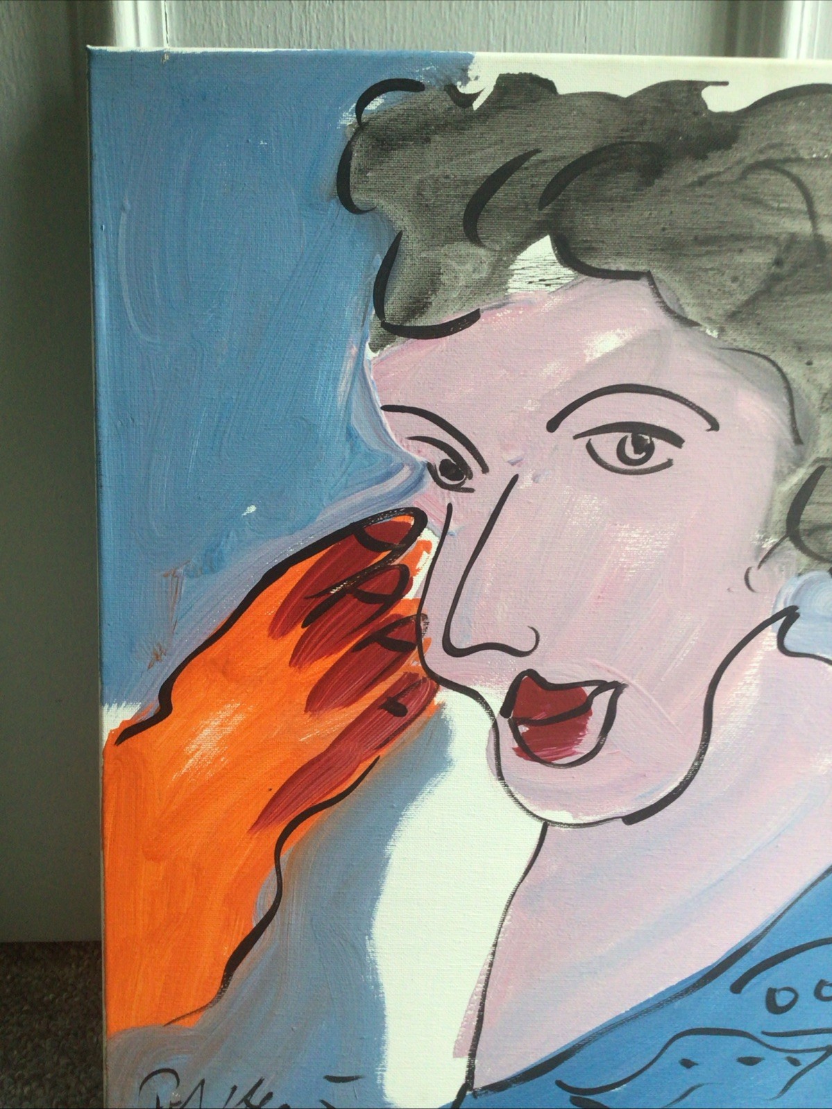 Peter Keil – Signed Original Oil On Canvas Painting – Woman With Red Clove