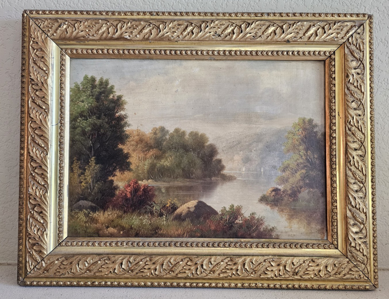 19th Century Scottish Romantic Landscape by John Crawford Wintour Framed