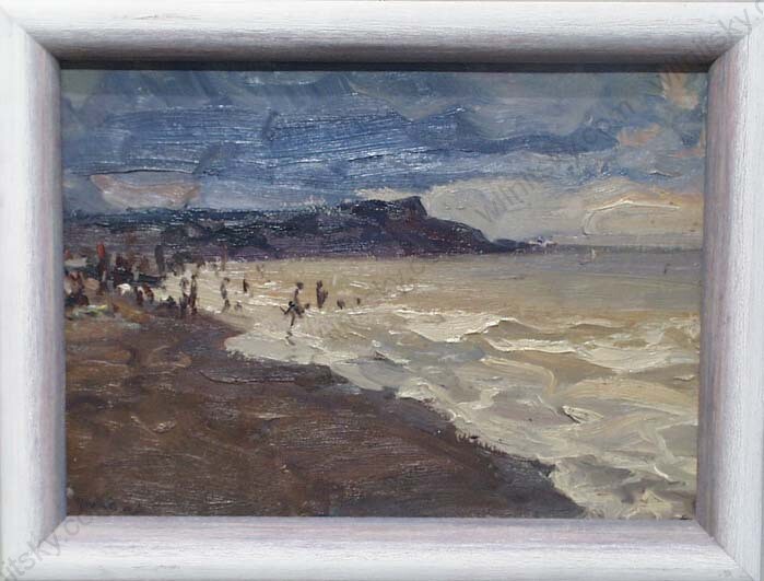 «Beach View» by Vladimir Novak (b.1938), Oil Painting, 1962 (m)