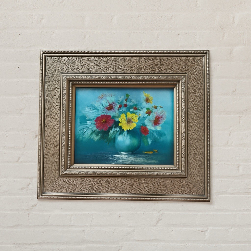 European Vintage Floral Oil Painting Signed Soria Romantic MCM Still Life