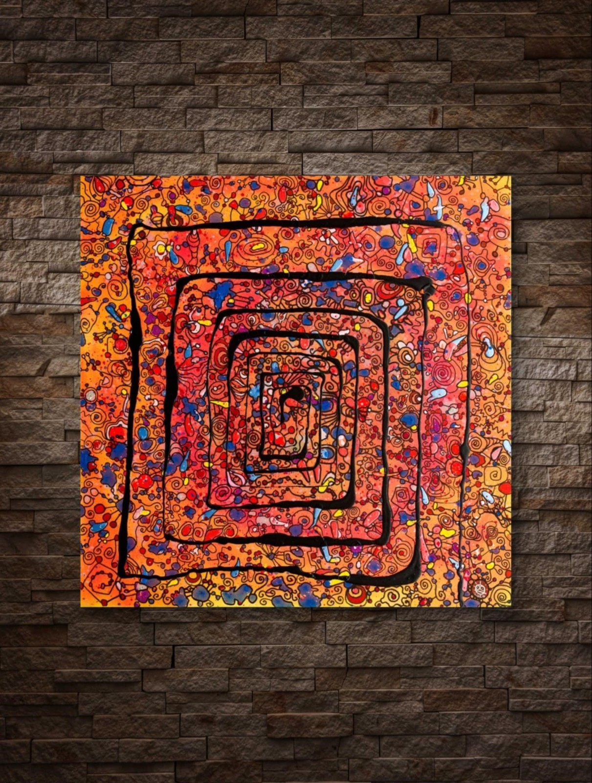 Original Stretched Canvas UV active Abstract Contemporary Painting to order