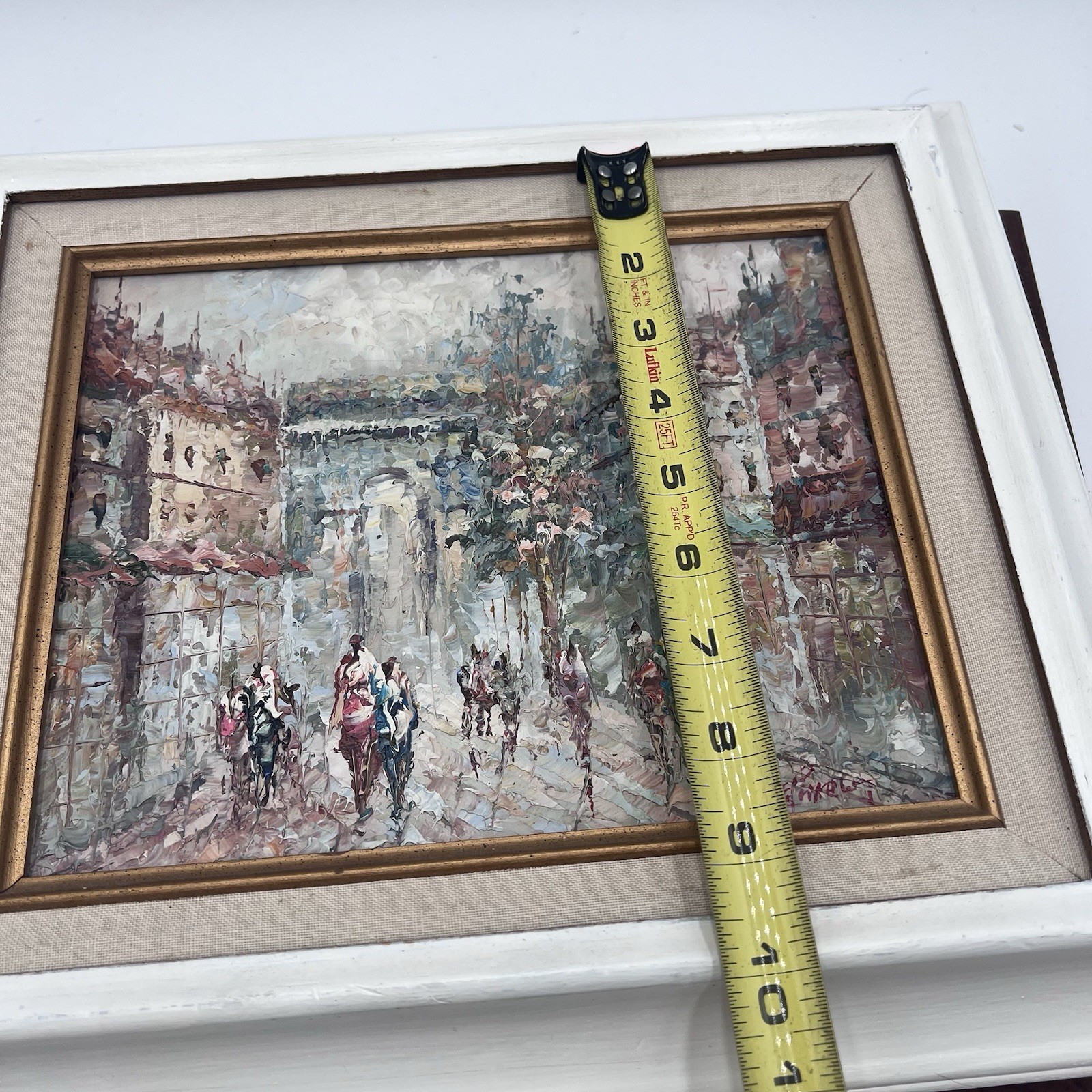 ORIGINAL 70s MARIE CHARLOT Framed Impasto Oil Painting Paris Street Scene Signed