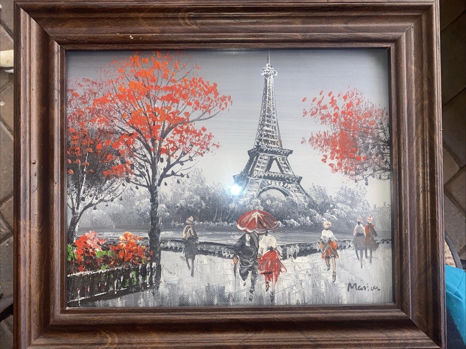 SMALL INPRESSIONIST SIGNED OIL PAINTING PARIS 10.5×12.5in.