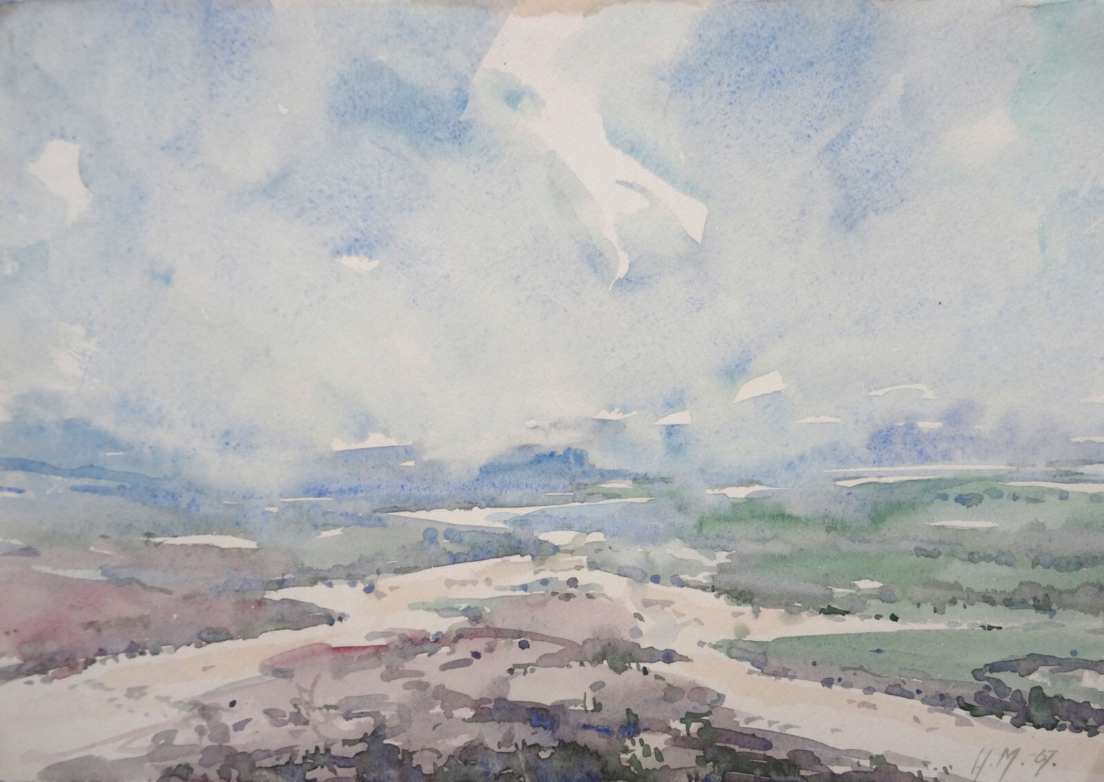 Herberts Mangolds – Field. 1967, paper, watercolor, 20.5×29.5 cm