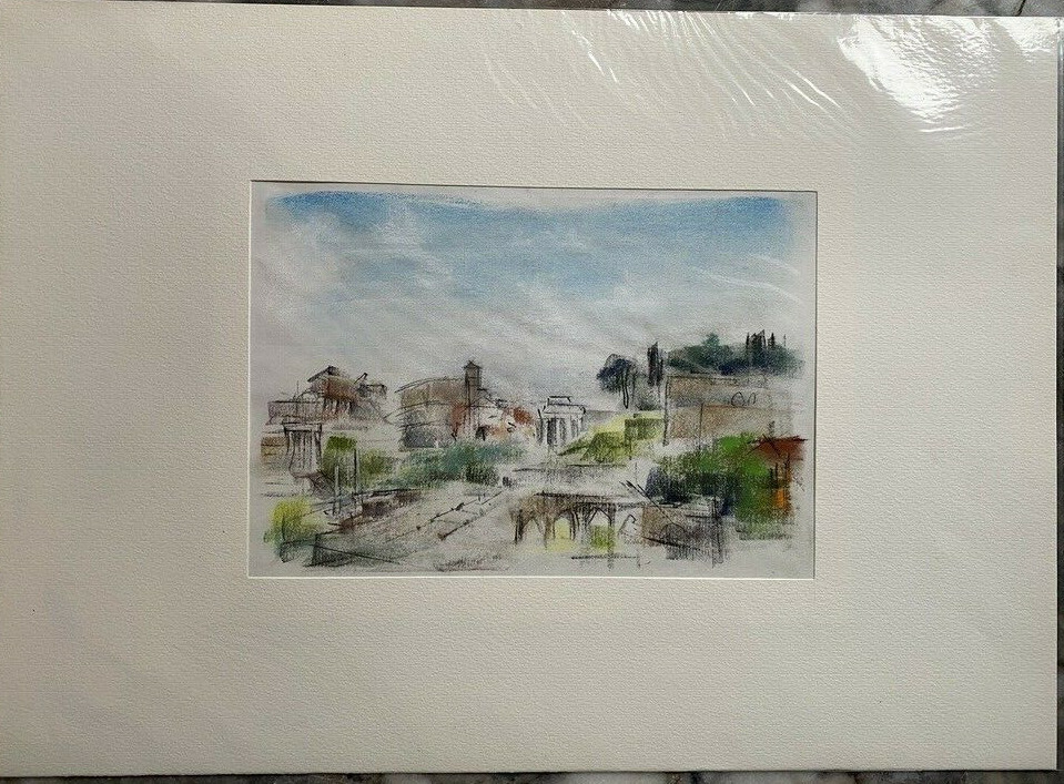 Franz Ehmke *1928 -2018 Italy Rome Forum Romanum City Heaven River Signed