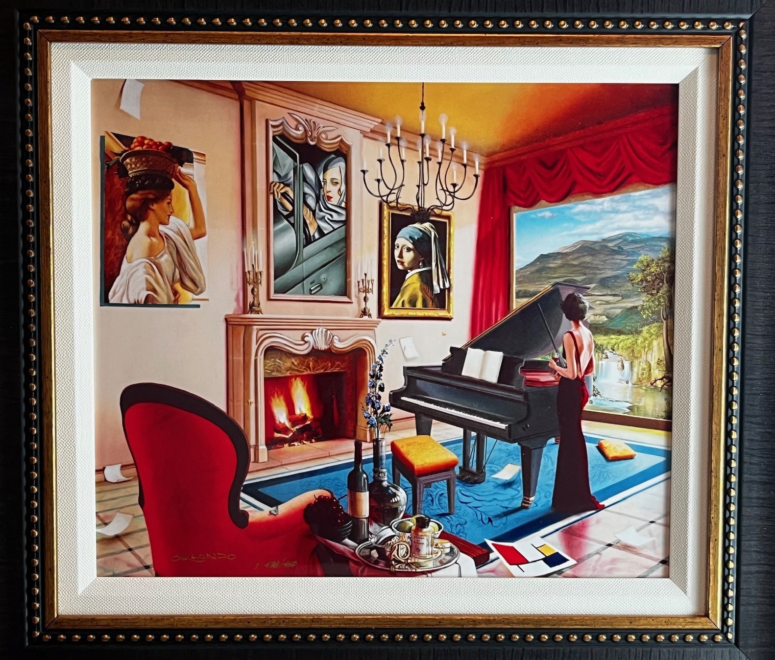 RARE Orlando Quevedo «Lady in Red» Dye Sublimation, hand-signed & numbered, COA