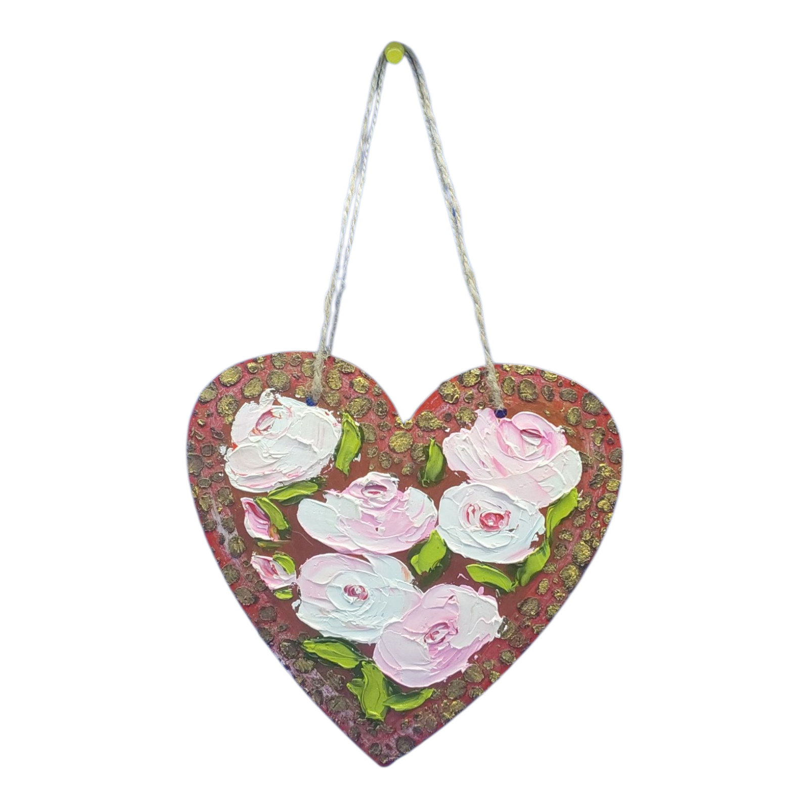 Heart 3D Original Deco Panel Gift for Her, Volumetric Painting Wall Art Handmade