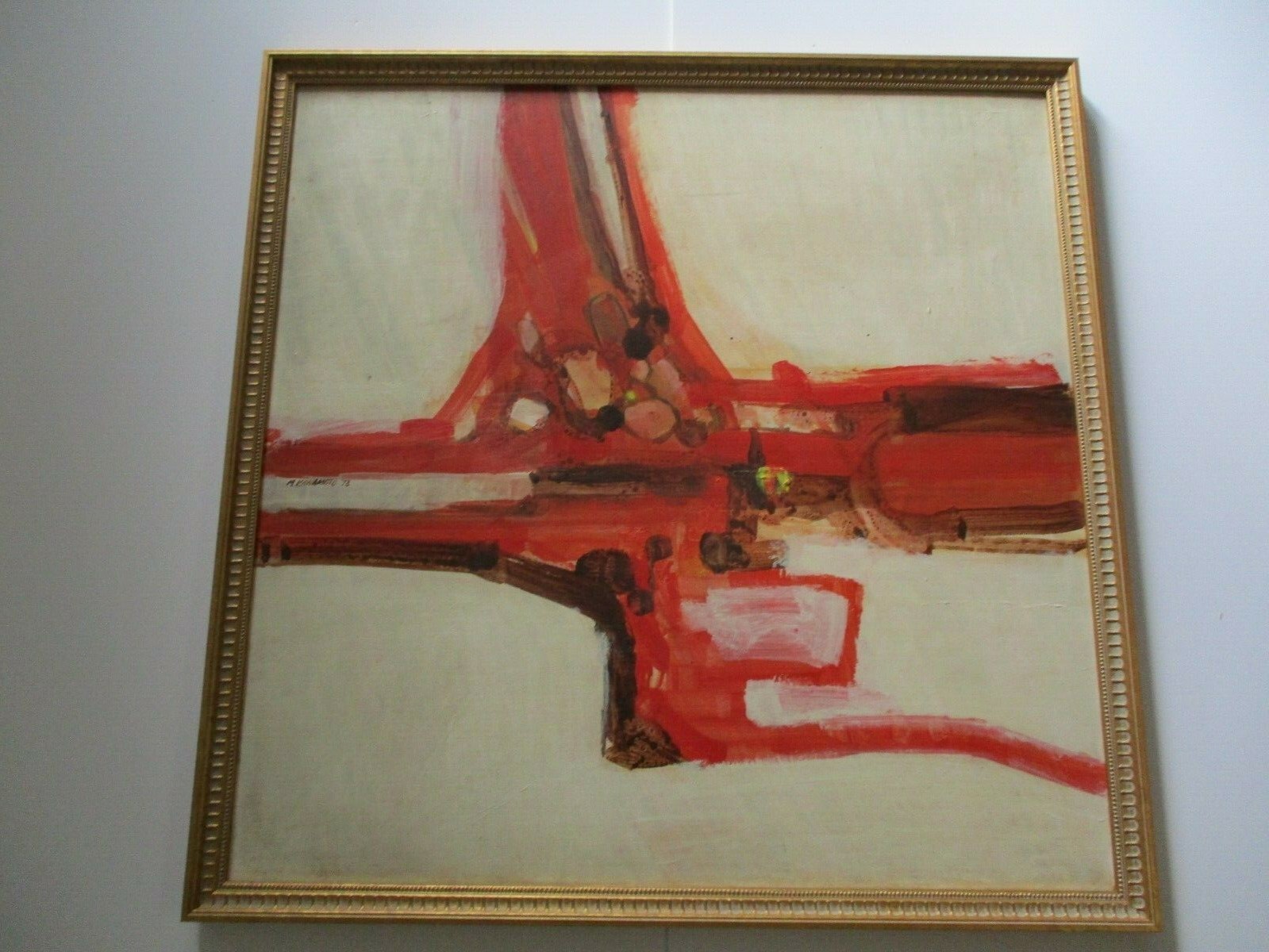 KAWAMOTO PAINTING ORIGINAL MODERNISM ABSTRACT EXPRESSIONIST LISTED 1970’S RARE