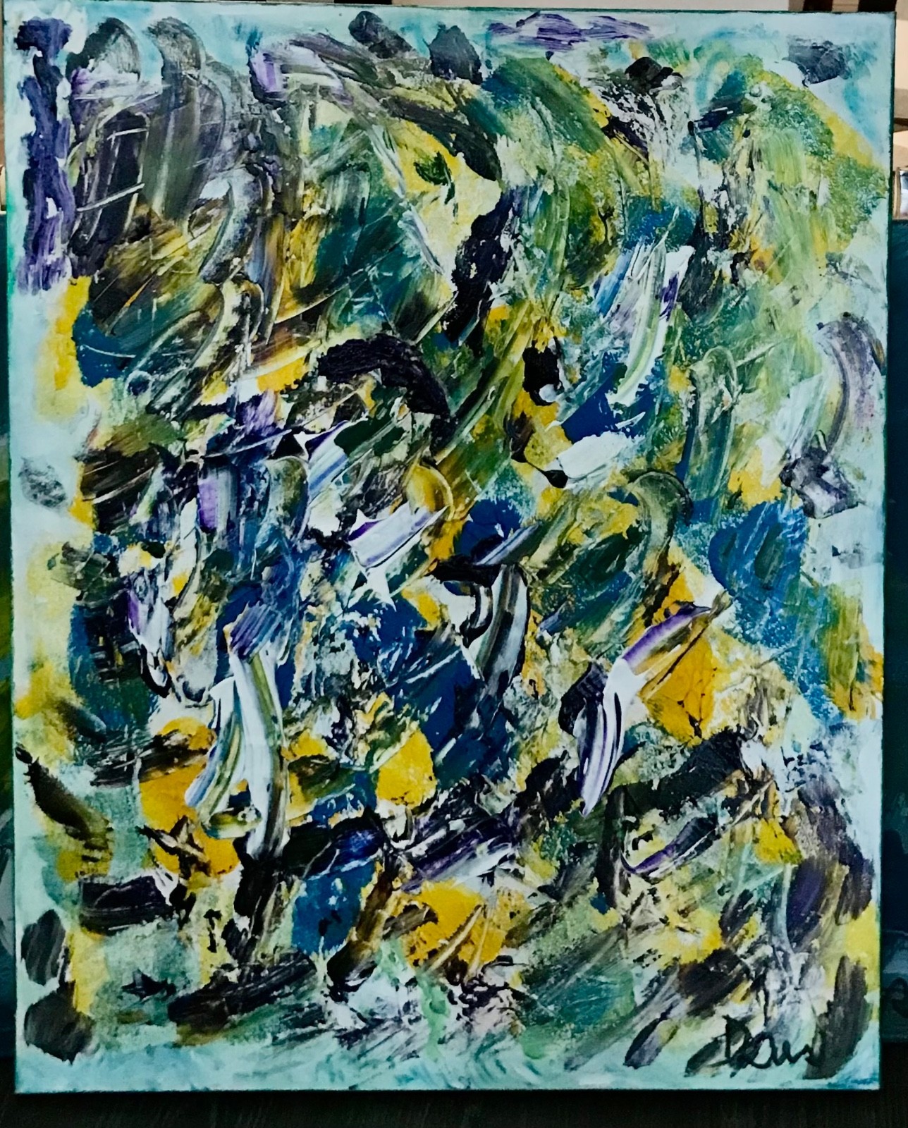 CAPTIIVATING OOAK 30X24 ORIGINAL PAINTING TITLED «DAY TO DAY UPS AND DOWNS «